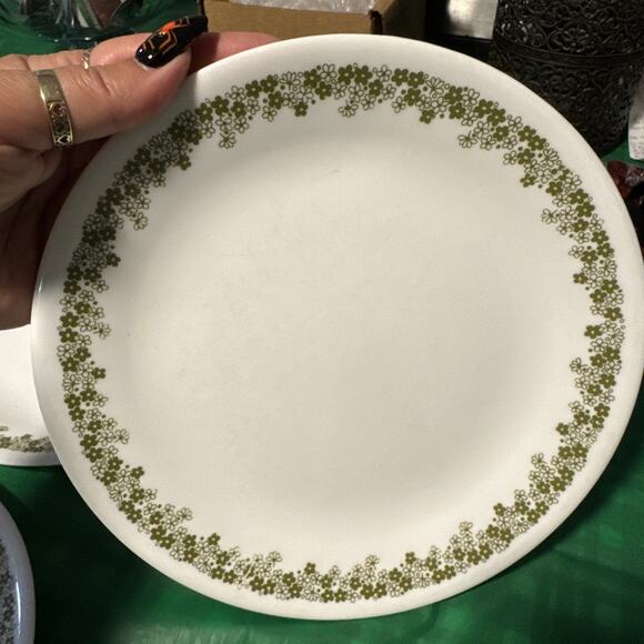Vintage Corelle Green Spring Blossom “Crazy Daisy” 8.5” Salad Plates Set of 3 - Picture 8 of 8